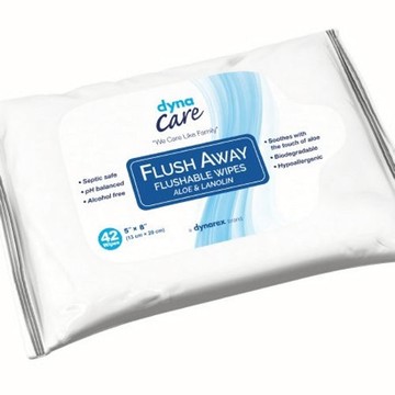 Flushable Personal Wipe Box of 42 by Dynarex