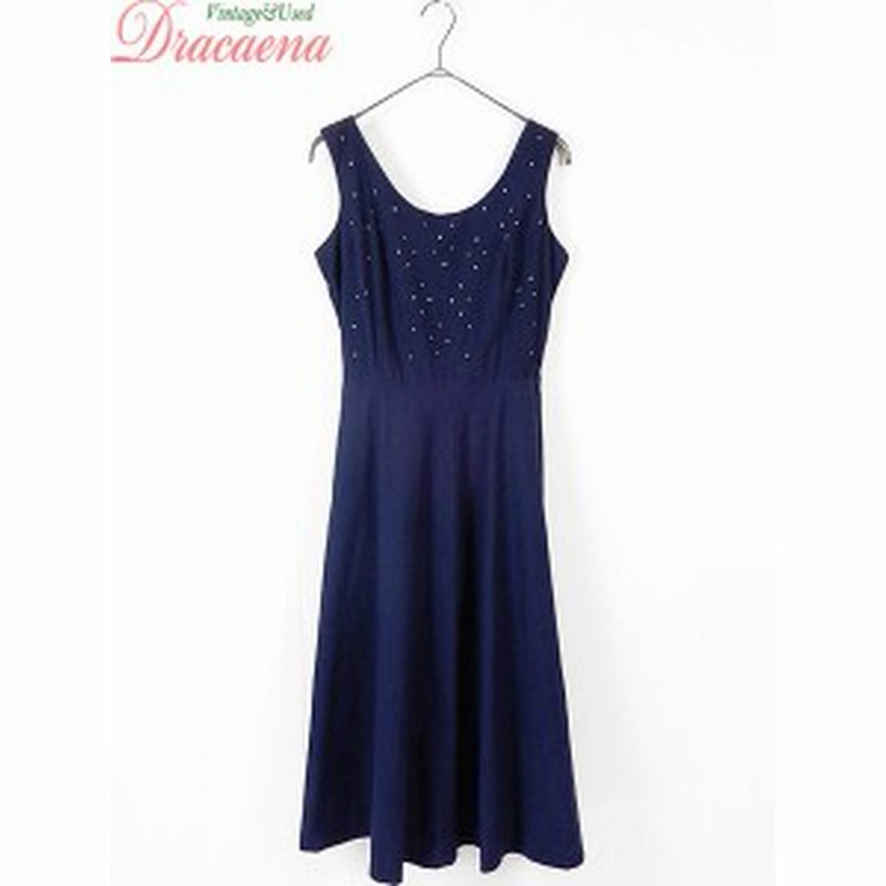 古着 レディース ヴィンテージ ワンピース 50 60s ラインストーン ウエストリボン 片爪 ミドル丈 ノースリーブ ドレス 古着 通販 Lineポイント最大6 0 Get Lineショッピング