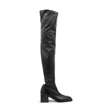 Courreges - Black Leather Ac Iconic Vinyl Tight Boots