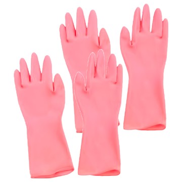 AXIS 艾克思 天然乳膠雙面止滑不分左右手手套 2雙組  粉紅色  S(10 x 27cm)  2組