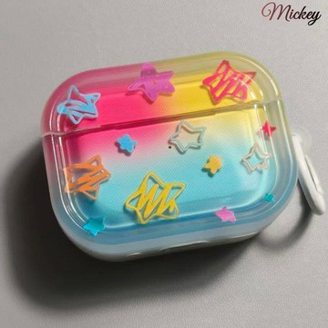 ins風涂鴉星星Airpods原裝保護套適用2/3/4/5代AirPodsPro2保護殼