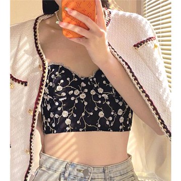 內衣女薄款大胸顯小胸法式收副乳刺繡吊帶聚攏文胸套裝防下垂胸衣