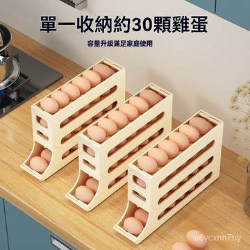🔥臺灣出貨12H🔥滑梯鷄蛋收納盒冰箱側門收納盒滾蛋食品級鷄蛋架託自動滾蛋鷄蛋盒hhfoofyj777