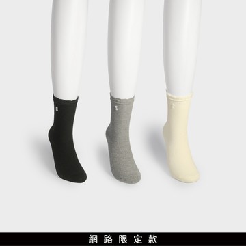 SO NICE 韓系木耳邊珍珠中筒襪