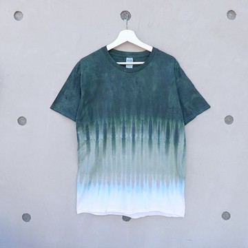 青鈉戶漸層 手染純棉短袖T恤/日式配色/職人染製 中性款/女款