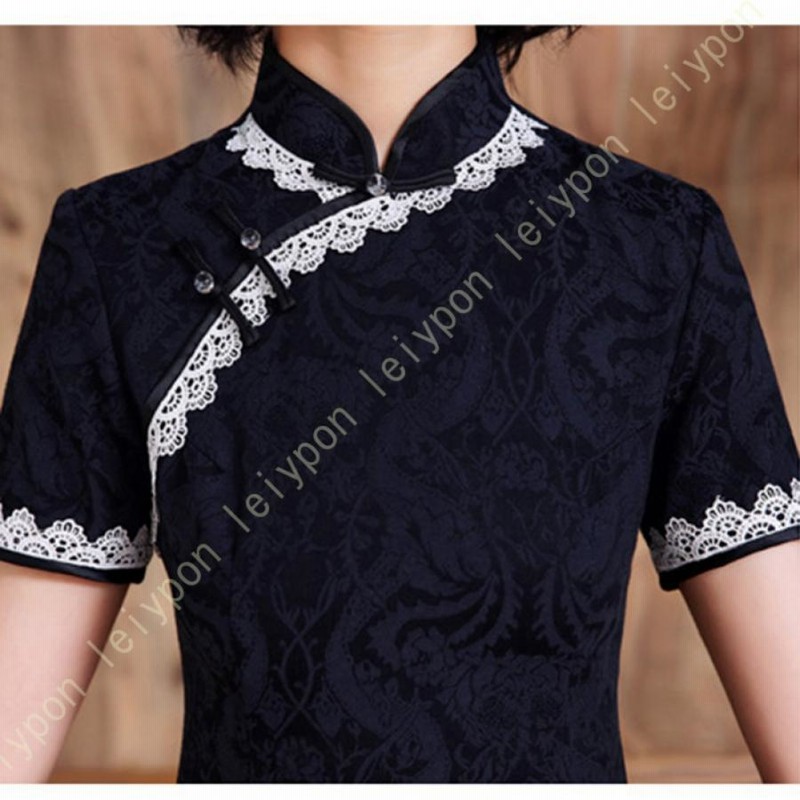 新品未使用【カタログ掲載商品】an♡タグ付き 高級チャイナドレス美品　総刺繍　M チャイナドレス 刺繍 オールシーズン チャイナ服 ロング
