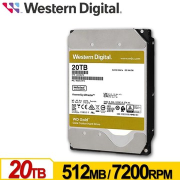 WD 金標 20TB 3.5吋 SATA 企業級硬碟 WD203KRYZ