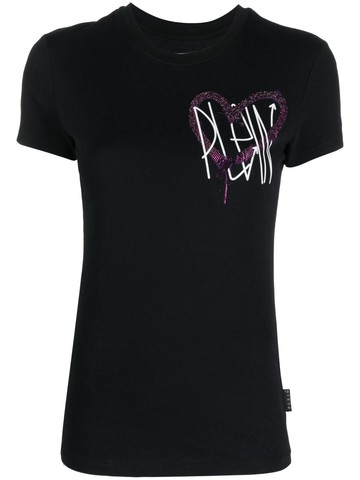 Philipp Plein - Sexy Pure Fit logo-print T-shirt - women - Elastane/Polyester - XXL - Black