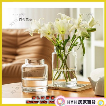HYH【免運】透明玻璃花瓶 水培鮮花百合插花花瓶 客廳餐桌擺設 66
