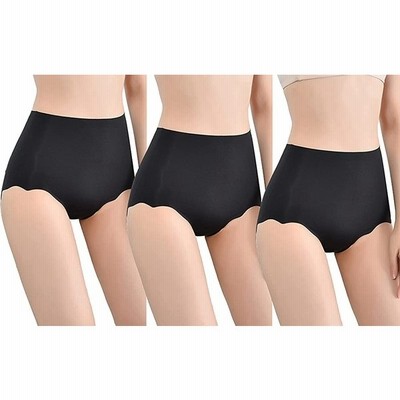 ミラクルート ハイウエスト シームレス ショーツ 下着 さらさら アイスシルク かわいい レディース パンティ ブラック３枚組 Xl 通販 Lineポイント最大get Lineショッピング