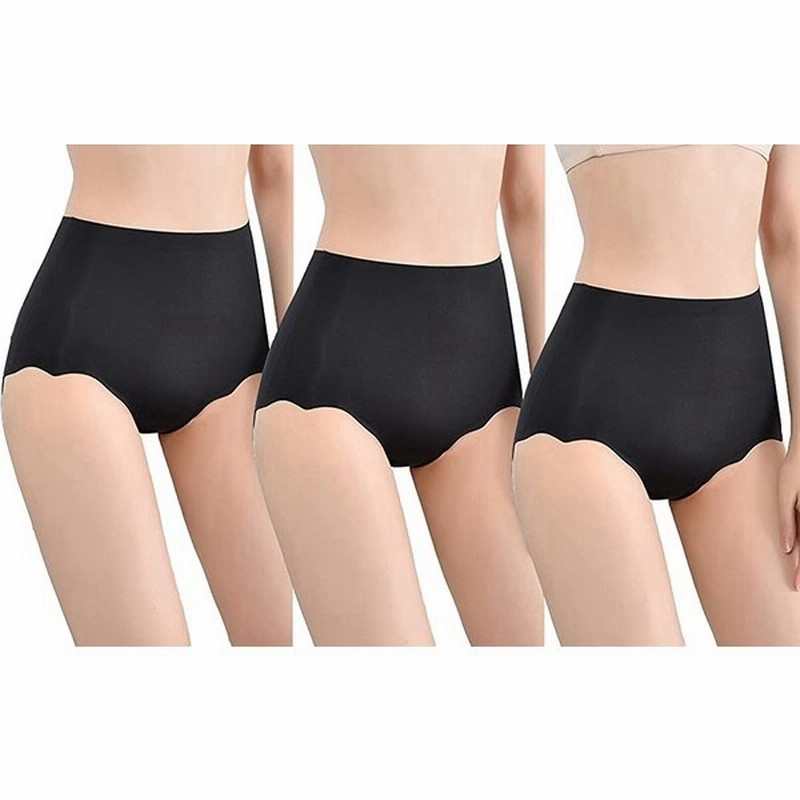 ミラクルート ハイウエスト シームレス ショーツ 下着 さらさら アイスシルク かわいい レディース パンティ ブラック３枚組 Xl 通販 Lineポイント最大get Lineショッピング