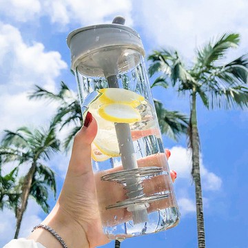 杯子創意個性潮流水杯便攜夏天玻璃杯ins風式一人飲可愛吸管杯