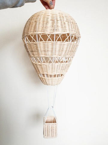 公司貨 免運 快速出貨 編織藍 藤編熱氣球吊籃北歐風兒童房攝影創意掛件拍攝道具客廳書房裝飾
