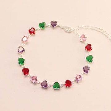 RJ New York 糖果愛心串鋯石甜美百搭輕奢時尚手鍊(2色可選)