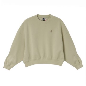 KANGOL 女 繡花造型袖圖T 淺卡其 6452100631