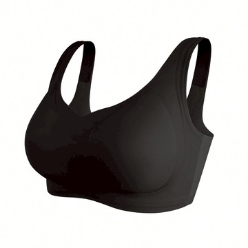 【輕薄包覆】果凍膠支撐無痕無鋼圈內衣-寬肩 - L / 黑