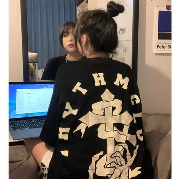 已售9642件💖赤道少女girl 100%純棉 短袖 T恤 短袖上衣 歐美上衣 oversize 印花字母 美式復古
