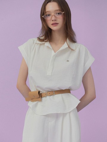 TWEE Unstructured Pintuck Collar Overfit Shirt