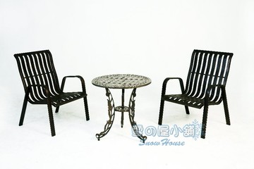 ╭☆雪之屋小舖☆╯巴洛克小桌椅組/鋁合金戶外休閒桌椅/一桌二椅 A44GR9 / A14Q23