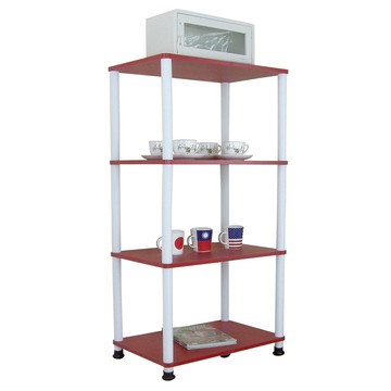 【頂堅】四層長管-置物架/電器架/收納架-寬60x深40公分-三色可選喜氣紅色