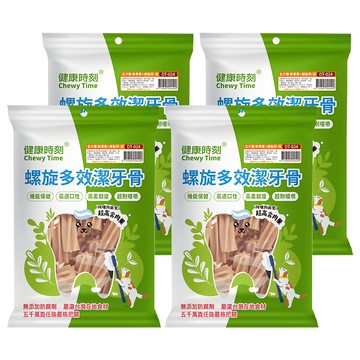 Chewy Time 健康時刻 螺旋多效潔牙骨  軟骨素 + 綠貽貝  255g  4包
