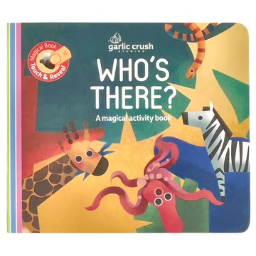 garlic crush studios Who's There? 誰在那兒：冷藏活動書，有趣的書，使用你的腳、手、嘴唇和肚子來揭示隱藏的動物
