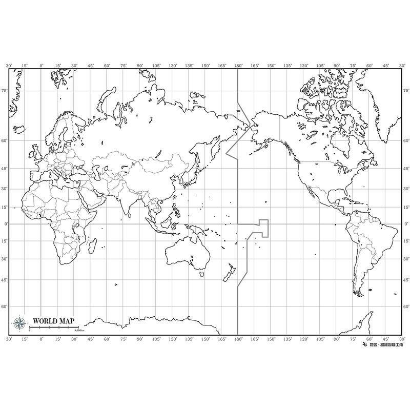 白地図 世界地図3点セット B2サイズ