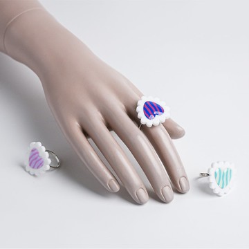 愛心泡泡 - 條紋戒指