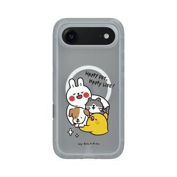 iPhone Air AirX 流變灰 - 懶散兔與啾先生 Lazy Rabbit and Mr.Chu - Happy pet Happy life