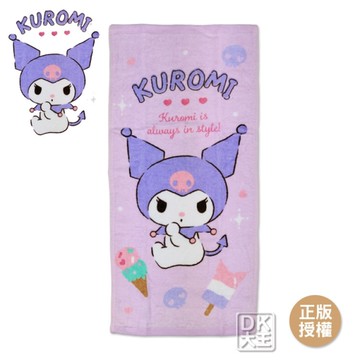 酷洛米 冰淇淋童巾 兒童毛巾 日本正版授權 KUROMI【DK大王】