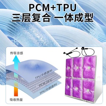 夏季降溫雙肩包書包降溫冰墊可水洗冰袋冰涼PCM相變制冷背部凝膠