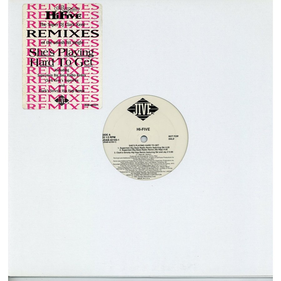 HI-FIVE feat Jay-Z, Ski SHE'S PLAYING HARD TO GET (CLARK KENT REMIX) 12" US 1992年リリース