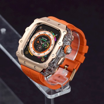 鈦金屬 昇級 蝴蝶扣 改裝 APPLE WATCH 氟橡膠錶帶 不銹鋼 改裝套裝 S10 ultra 男士錶帶46mm