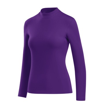 輕磨毛暖暖發熱衣(亮紫_立領_女款)