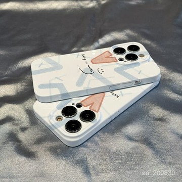 ✨限時下殺✨菲林簡約笑臉適用蘋果15/14promax手機殻iPhone13/8plus/12硬11xr