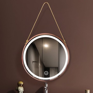 免運 衛生間浴室掛鏡  北歐風金屬銀三色掛鏡衛生間化妝間圓形調節鏡充電智能網紅宿舍