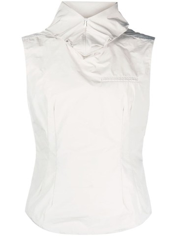 AARON ESH - zip-fastening detail hooded vest - men - Nylon - L - Neutrals