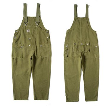 牛仔背帶褲男2025春夏直筒寬松大碼連體吊帶褲男女