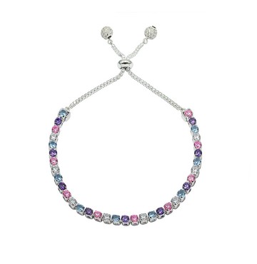 純銀八心八箭鋯石單排手鍊 - 夢精靈