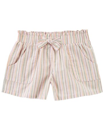 Kid Striped Pull-On Slub Shorts