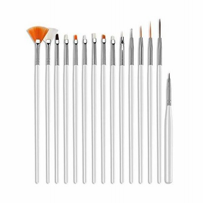 ネイルアート ブラシ ジェルネイル 筆 ジェルネイルブラシ ネイルアートツール 15点セット ネイル用品 初心者 プロにも最適 ホワイト 通販 Lineポイント最大get Lineショッピング