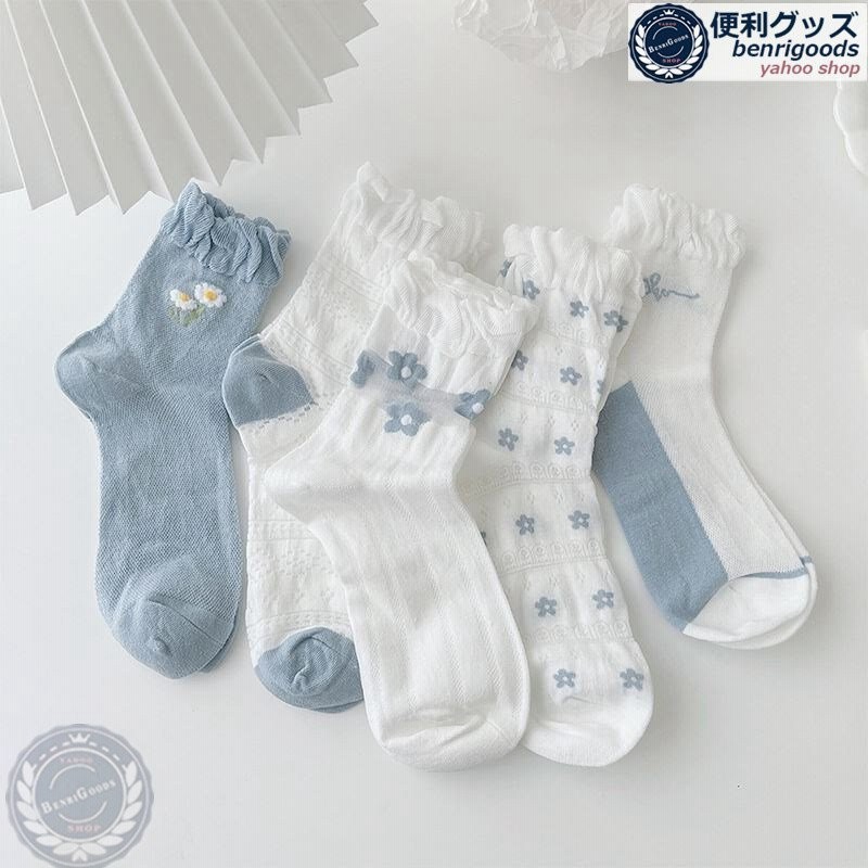 靴下 ソックス 韓国 Colorful 花 可愛い ファッション パターン 5color レース靴下 薄い 原宿 可愛い 通販 Lineポイント最大0 5 Get Lineショッピング