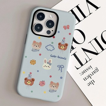 波點小熊適用蘋果16promax手機殼15菲林殼14二閤一iphone12/13硬