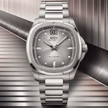 MIDO 美度 官方授權 M049.526.44.081.00 Multifort 先鋒系列 TV 大日期窗鈦金屬機械錶 1212購物節 送禮推薦-漸層銀灰/40mm M0495264408100