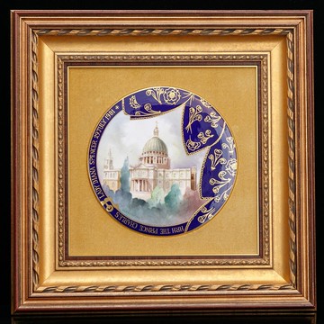 英國製Caverswall稀有皇家婚禮紀念1981手繪陶瓷壁畫壁掛畫