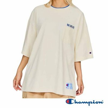 Champion 官方直營 男款 Action Style寬版口袋短袖TEE-淺米色(C3-B318-033)