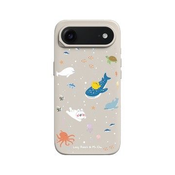 iPhone Air SolidX 貝殼灰 - 懶散兔與啾先生 Lazy Rabbit and Mr.Chu - 海洋