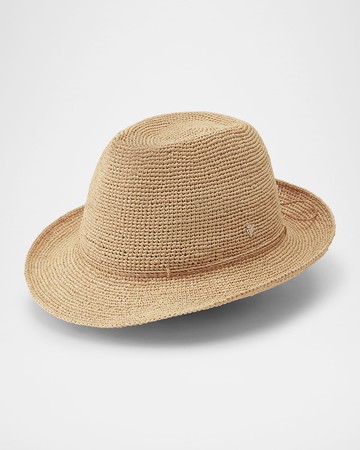 Fai Packable Raffia Fedora Hat