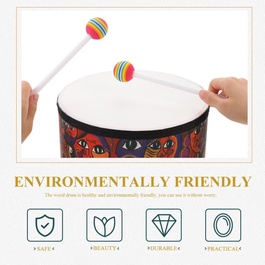 Floor Tom Drum Bongo Drum with Mallets 10 Inch Kids Percussion 並行輸入品
