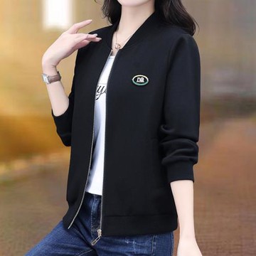 棒球服外套女春秋2023新款短款中年媽媽春裝減齡薄款休閑開衫上衣